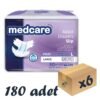 Medcare Maxi Bel Bantlı Hasta Bezi 8 Damla Large Büyük Boy L Beden 30'lu 6 Paket 180 Adet