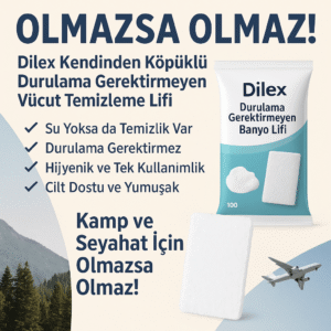 Dilex Kendinden Köpüklü Durulama Gerektirmeyen Vücut Temizleme Lifi 20'li 100 Paket