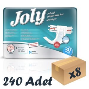 Joly Esnek Bel Bantlı Yetişkin Hasta Bezi Medium 30'lu 8 Paket 240 Adet