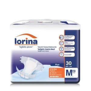 Lorina Tekstil Yüzeyli Bel Bantlı Yetişkin Hasta Bezi Medium 30'lu Paket
