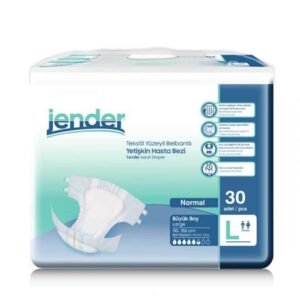 Jender Tekstil Yüzeyli Bel Bantlı Yetişkin Hasta Bezi Large 30'lu