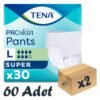 TENA ProSkin Pants Super Emici Külot, Büyük Boy (L), 7 Damla, 30'lu 2 Paket 60 Adet