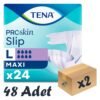 TENA Slip Maxi Bel Bantlı Hasta Bezi, Büyük Boy (L), 8 Damla, 24'lü 2 Paket 48 Adet
