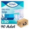 TENA ProSkin Slip Plus Bel Bantlı Hasta Bezi, Büyük Boy (L), 6 Damla, 30'lu 3 Paket 90 Adet