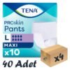 TENA ProSkin Pants Maxi Emici Külot, Büyük Boy (L), 8 Damla, 10'lu 4 Paket 40 Adet