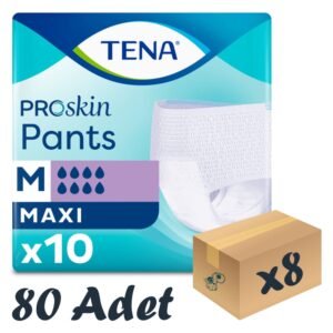 TENA ProSkin Pants Maxi Emici Külot, Orta Boy (M), 8 Damla, 10'lu 8 Paket 80 Adet