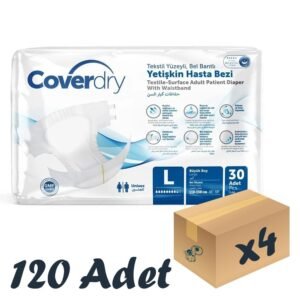 Coverdry Tekstil Yüzeyli Bel Bantlı Yetişkin Hasta Bezi Large 30'lu 4 Paket 120 Adet
