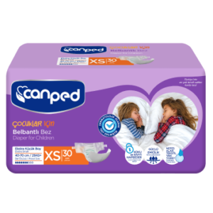 Canped Tekstil Yüzeyli Canped Belbantlı Çocuk Bezi XS 30'lu Paket