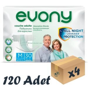 Evony Bel Bantlı Yetişkin Hasta Bezi Medium 30'lu 4 Paket 120 Adet
