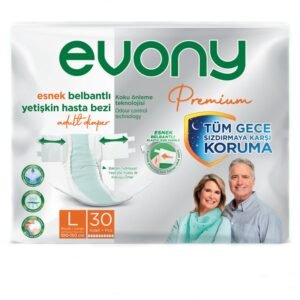 Evony Premium Esnek Bel Bantlı Yetişkin Hasta Bezi Large 30'lu Paket