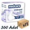 Medcare Normal Yatak Koruyucu Örtü 60x90cm 30'lu 12 Paket 360 Adet (Mor)