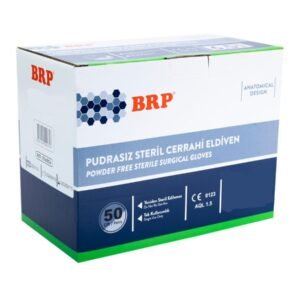Brp Pudrasız Steril Cerrahi Eldiven No:6,5 50’li Kutu Çiftli Steril Paket 100 Adet