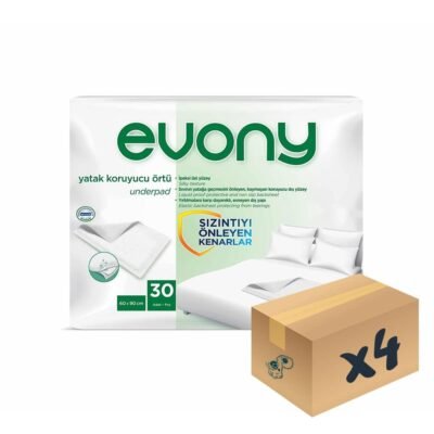 Evony Yatak Koruyucu Örtü 60x90 cm 30'lu 4 Paket 120 Adet