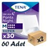 TENA ProSkin Pants Night Emici Külot Gece Bezi, Orta Boy (M), 7.5 Damla 30’lu 2 Paket 60 Adet