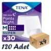 TENA ProSkin Pants Night Emici Külot Gece Bezi, Orta Boy (M), 7.5 Damla 30’lu 4 Paket 120 Adet