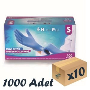 Has-Pet Mavi Nitril Eldiven Small 100'lü 10 Paket 1000 Adet