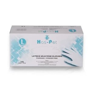 Has-Pet Lateks Muayene Eldiveni Pudrasız 100 Adet Large