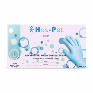 Has-Pet Mavi Nitril Eldiven 100 Adet Large