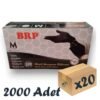 BRP Siyah Nitril Pudrasız Eldiven Medium 100’lü 20 Paket 2000 Adet