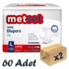 Metset Ekonomik Bel Bantlı Hasta Bezi 5,5 Damla Large Büyük Boy L Beden 30'lu 2 Paket 60 Adet