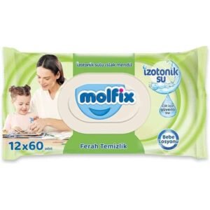 Molfix İzotonik Sulu Islak Mendil Ferah Temizlik 60'lı 12 Paket